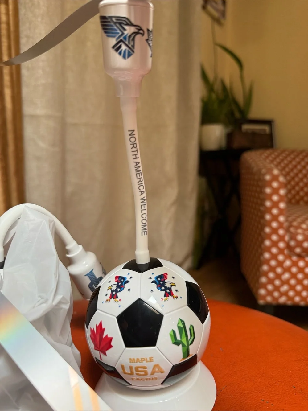 Table Top Fly Repellent Fan to Keep Flies Away from Food- Set of 2 Soccer Themed